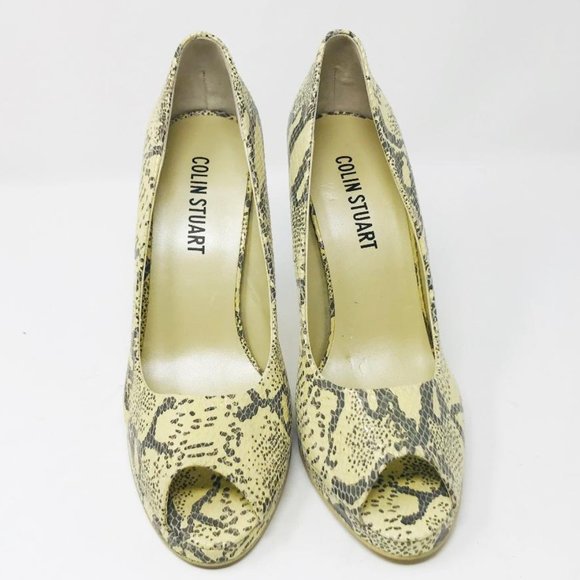 Colon Stuart Leather Snakeskin Heels EUC - Picture 2 of 6